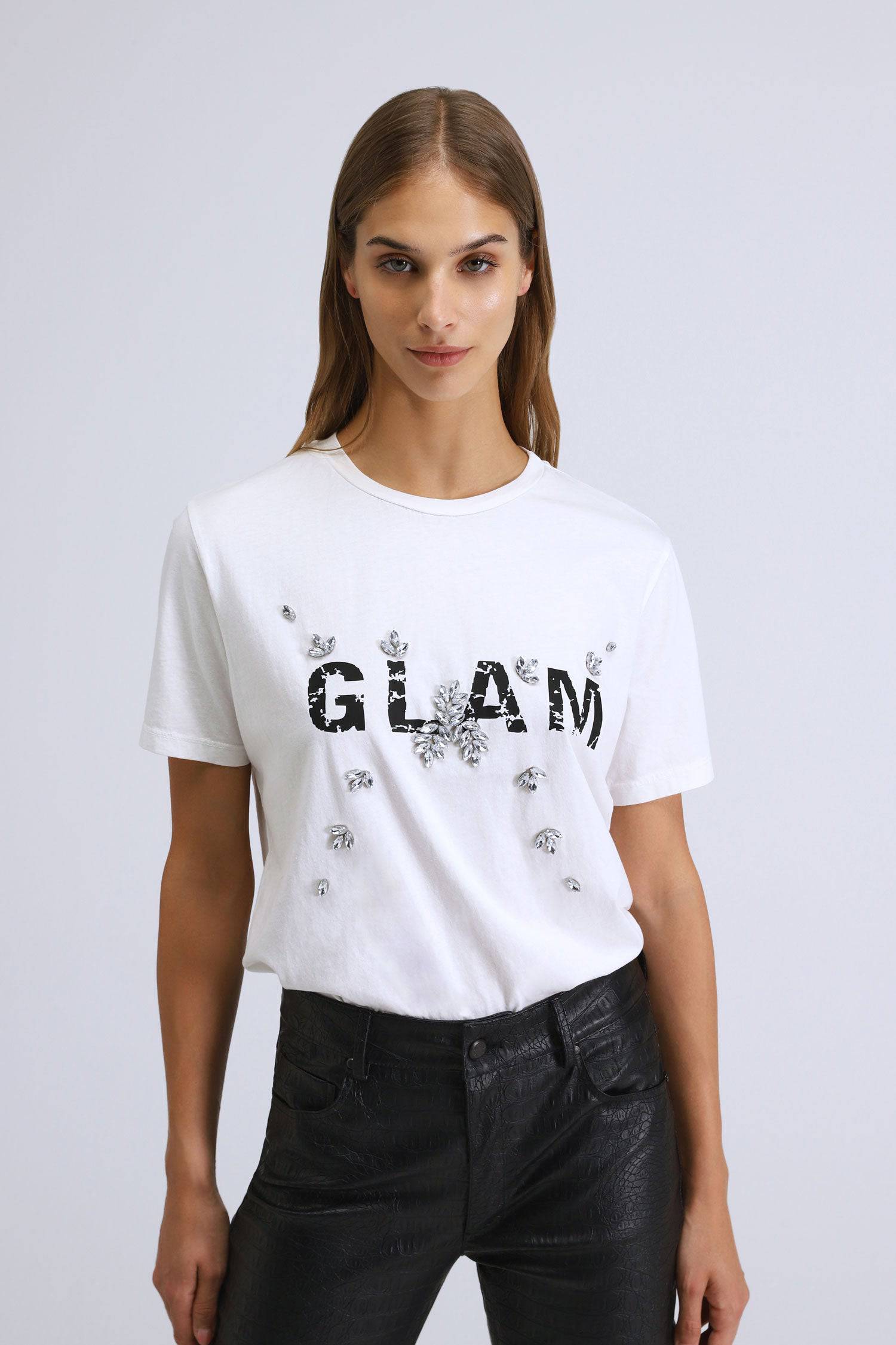 T-SHIRT PLEASE GLAM C/BRILNHTS - Carla Valente