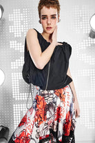 BLUSA VDR ACETINADA COM ZIP FRONTAL - Carla Valente