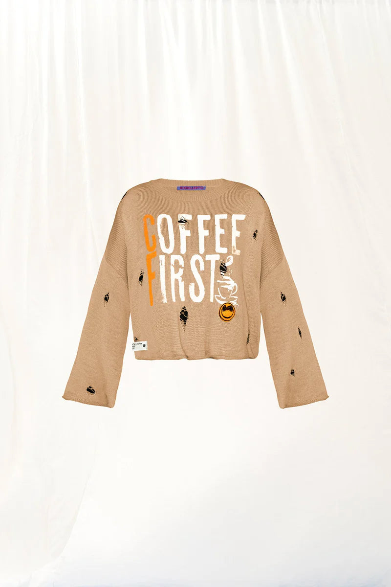 SWEATSHIRT VDR COFFEE FIRST COM ROTOS - Carla Valente