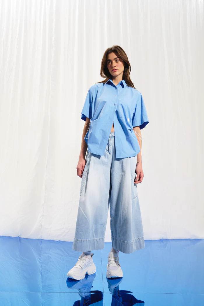 CAMISA VDR POPELINE COM ATILHOS LATERAIS - Carla Valente
