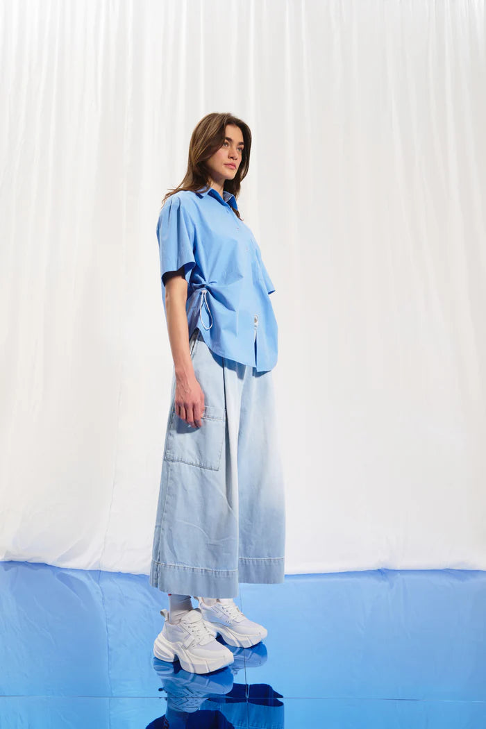 CAMISA VDR POPELINE COM ATILHOS LATERAIS - Carla Valente