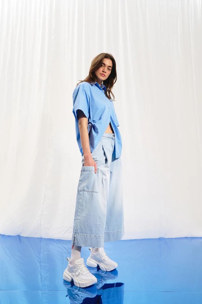 CAMISA VDR POPELINE COM ATILHOS LATERAIS - Carla Valente
