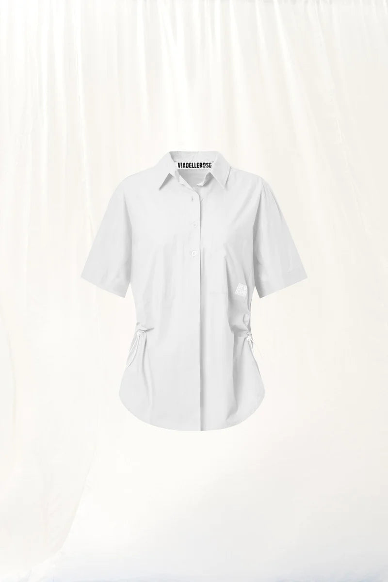 CAMISA VDR POPELINE COM ATILHOS LATERAIS - Carla Valente