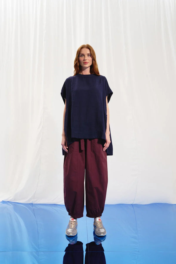 BLUSA VDR DE LINHO COM RECORTES - Carla Valente