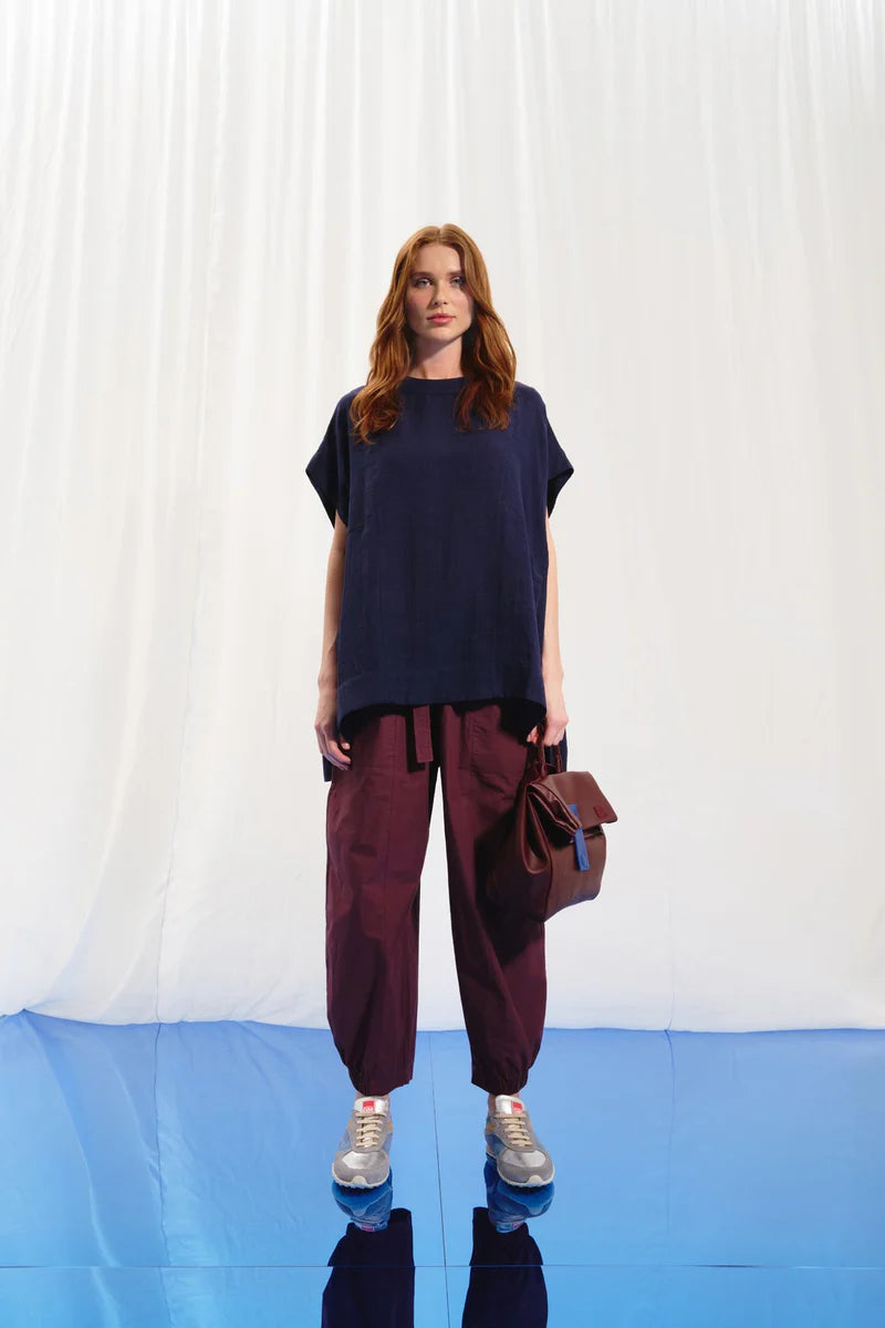 BLUSA VDR DE LINHO COM RECORTES - Carla Valente