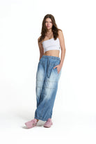 CALÇAS VDR BALLOON JEANS BOLSO FRONTAL ELÁSTICO NA CINTA - Carla Valente