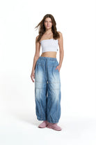 CALÇAS VDR BALLOON JEANS BOLSO FRONTAL ELÁSTICO NA CINTA - Carla Valente