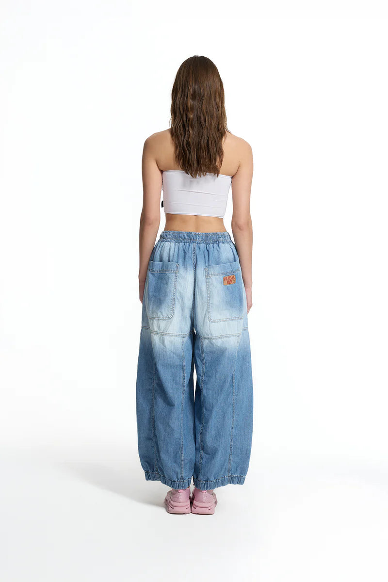 CALÇAS VDR BALLOON JEANS BOLSO FRONTAL ELÁSTICO NA CINTA - Carla Valente