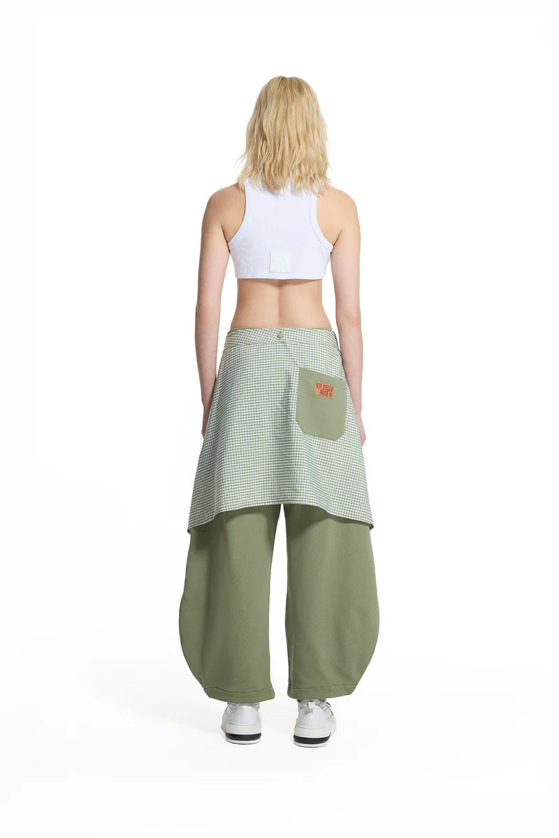 PANTALONA VDR COM EFEITO AVENTAL AO XADREZ - Carla Valente