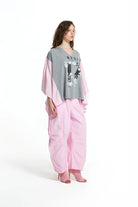 T-SHIRT VDR DECOTE EM V 17 FLORIDO COM MANGA AS RISCAS - Carla Valente