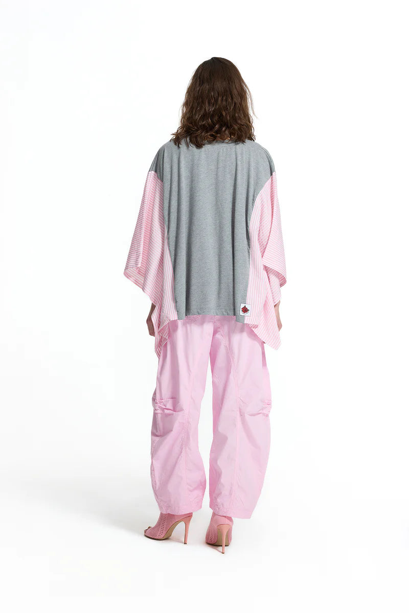 T-SHIRT VDR DECOTE EM V 17 FLORIDO COM MANGA AS RISCAS - Carla Valente