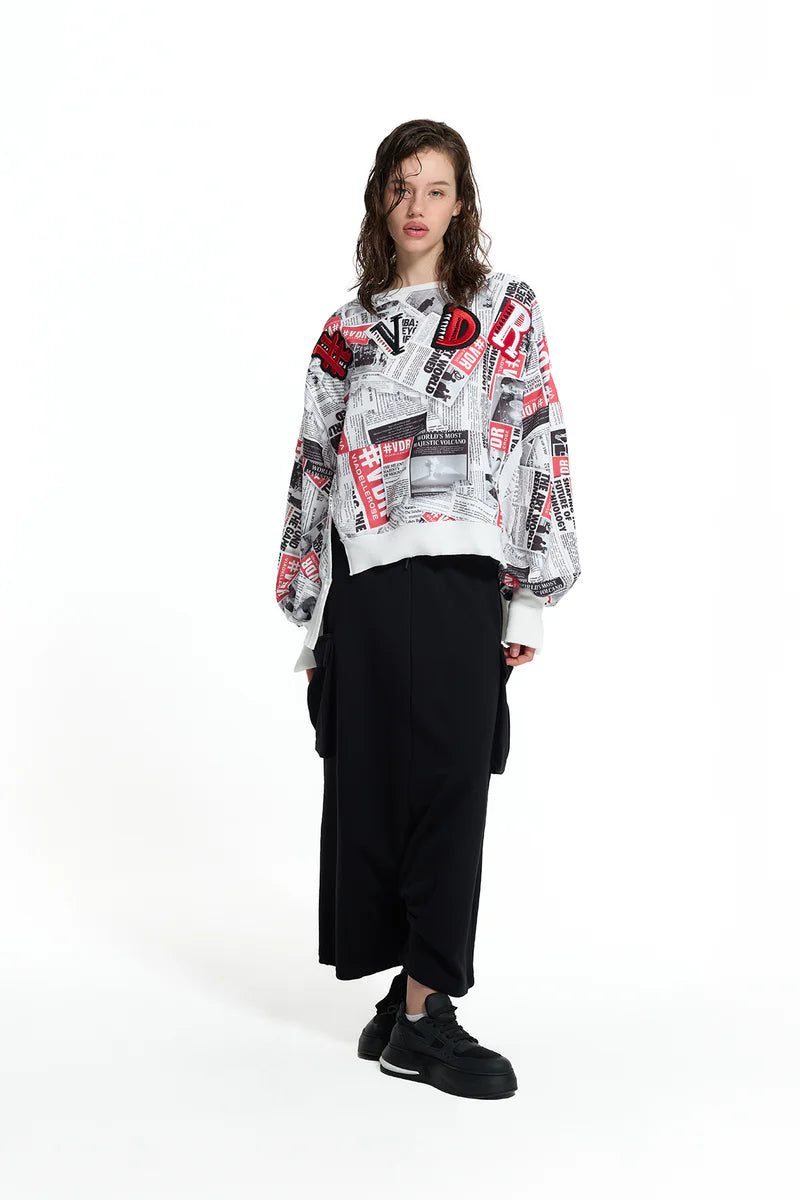 SWEATSHIRT VDR OVERSIZE ESTAMPA GAZETA - Carla Valente