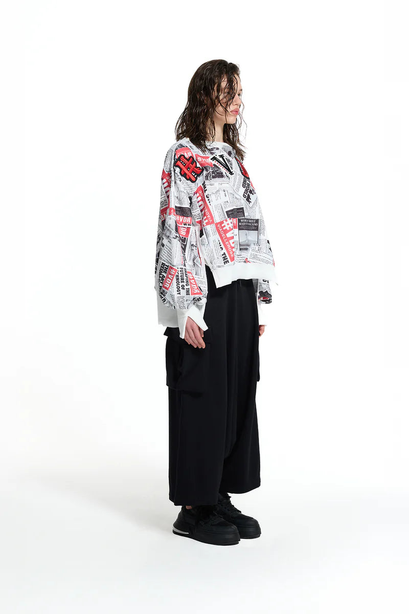 SWEATSHIRT VDR OVERSIZE ESTAMPA GAZETA - Carla Valente