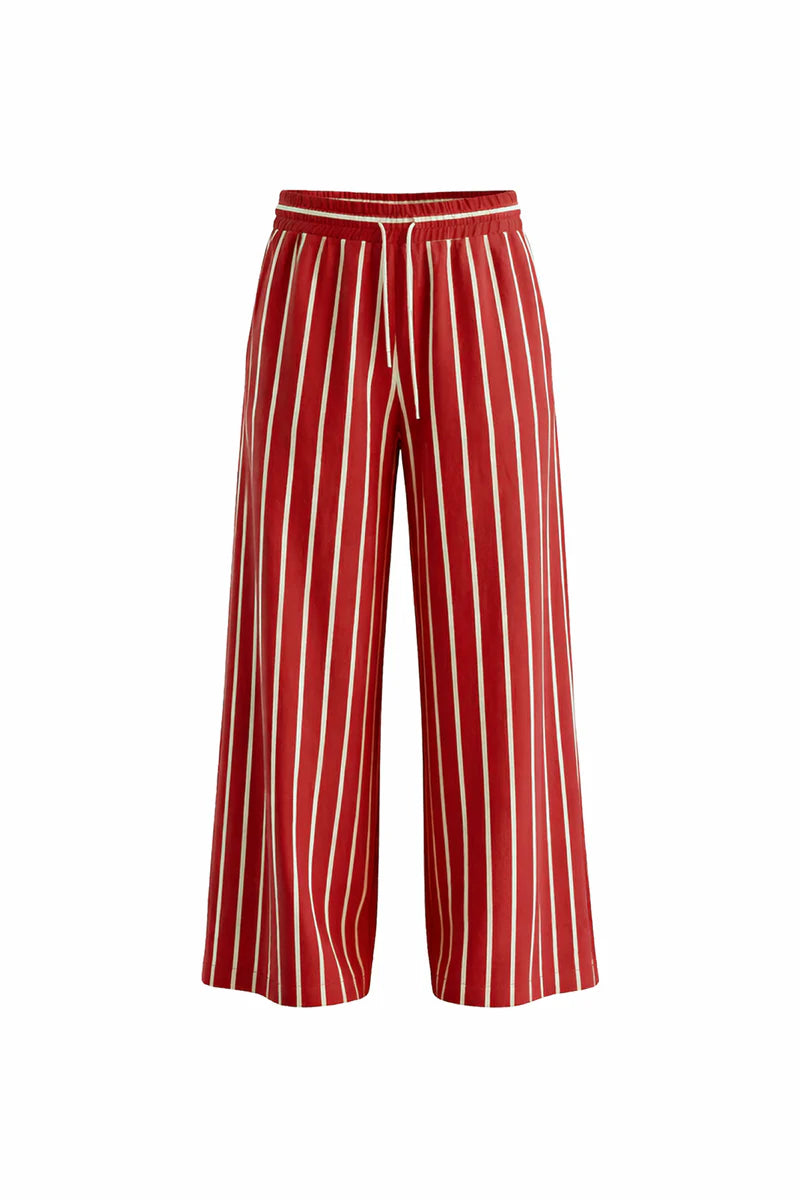 CALÇAS VDR WIDE LEG RISCAS CINTA COM ELÁSTICO COM CORDÃO - Carla Valente