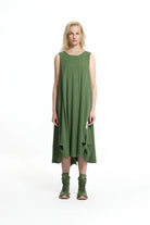 VESTIDO VDR MANGA CAVA ABALONADO DECOTE PREFUNDO NAS COSTAS - Carla Valente