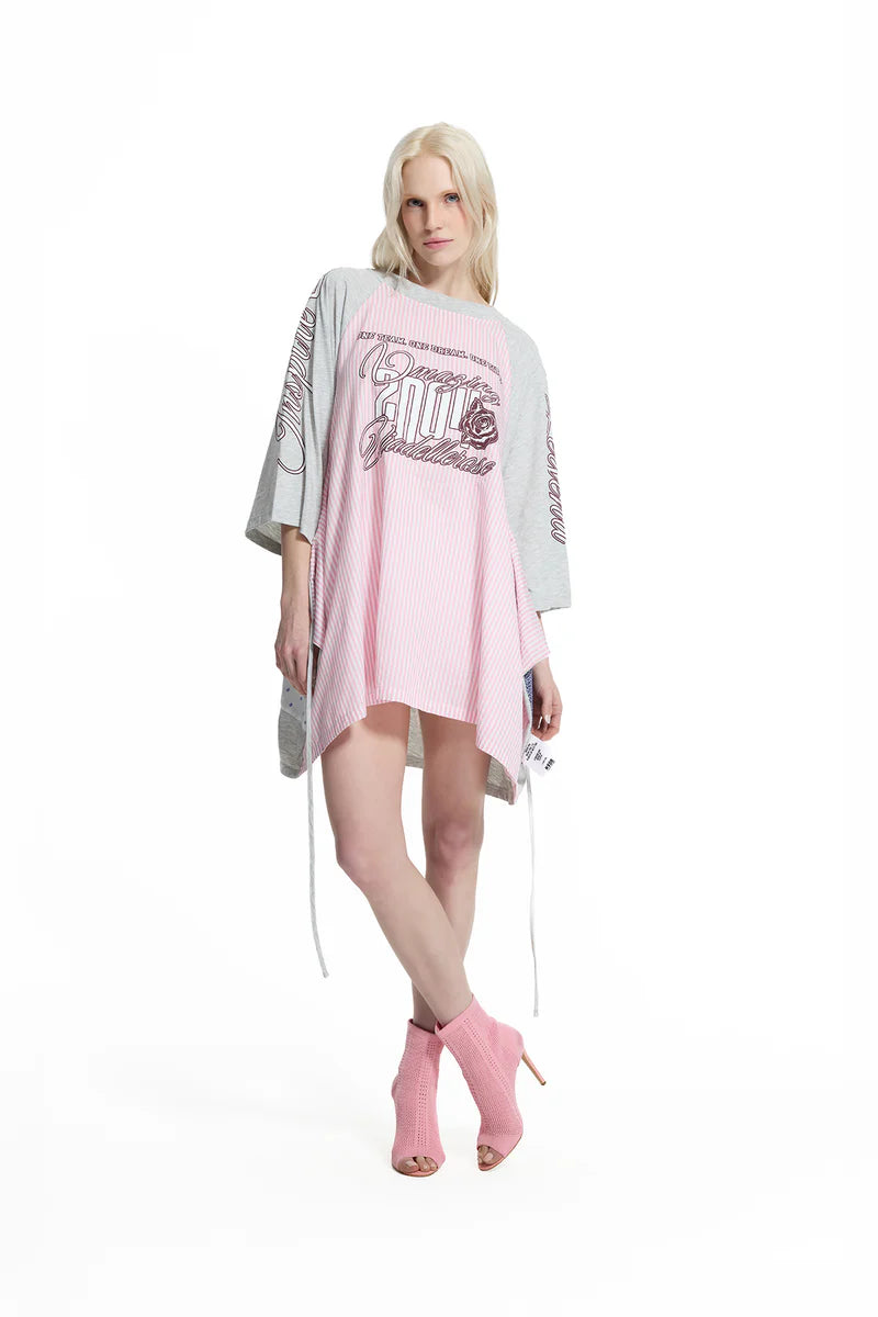 TÚNICA VDR COMBINADO COM TECIDO AS RISCAS COM ABA - Carla Valente