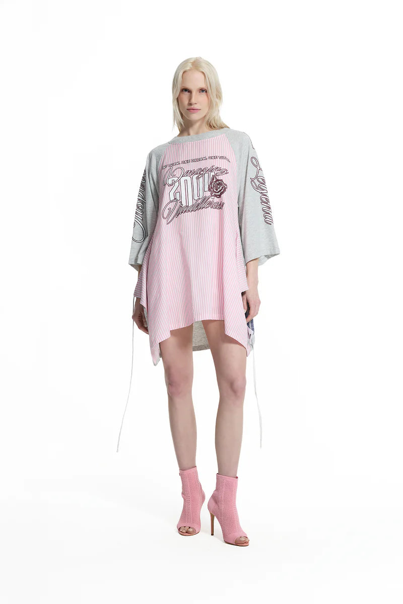 TÚNICA VDR COMBINADO COM TECIDO AS RISCAS COM ABA - Carla Valente