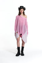 CAMISOLA VDR DE MALHA DECOTE EM V COM FOLHO EM TECIDO RISCAS - Carla Valente