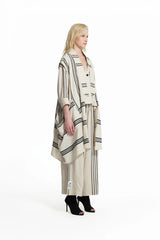 CASACO VDR COMPRIDO DE LINHO  COM RISCAS - Carla Valente