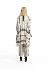 CASACO VDR COMPRIDO DE LINHO  COM RISCAS - Carla Valente