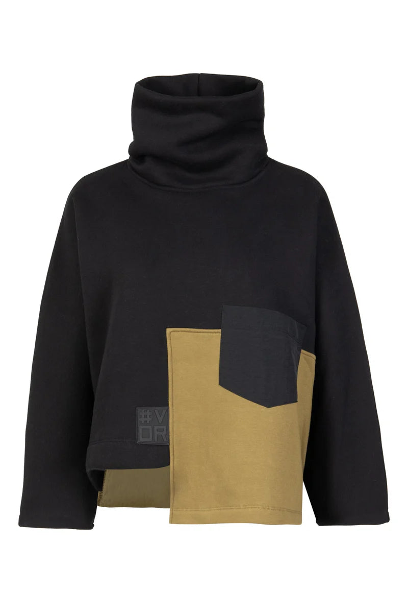 SWEATSHIRT VDR FELPA BOLSOS A PRETO