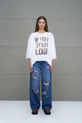 T-SHIRT VDR OVERSIZED  “BE FREE LET’S BE - Carla Valente