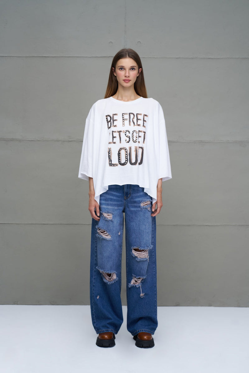 T-SHIRT VDR OVERSIZED  “BE FREE LET’S BE - Carla Valente