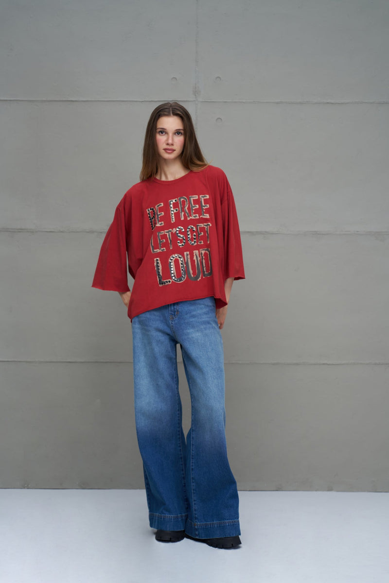 T-SHIRT VDR OVERSIZED  “BE FREE LET’S BE - Carla Valente