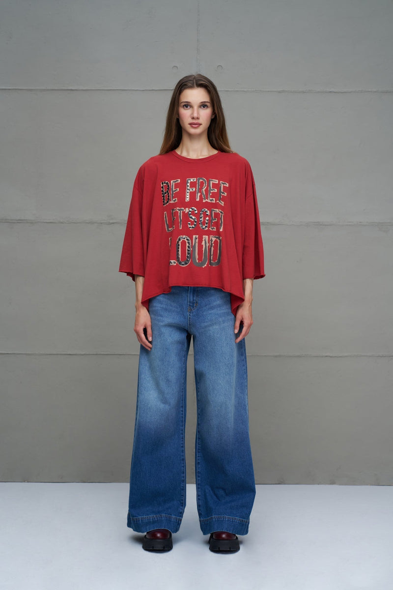 T-SHIRT VDR OVERSIZED  “BE FREE LET’S BE - Carla Valente