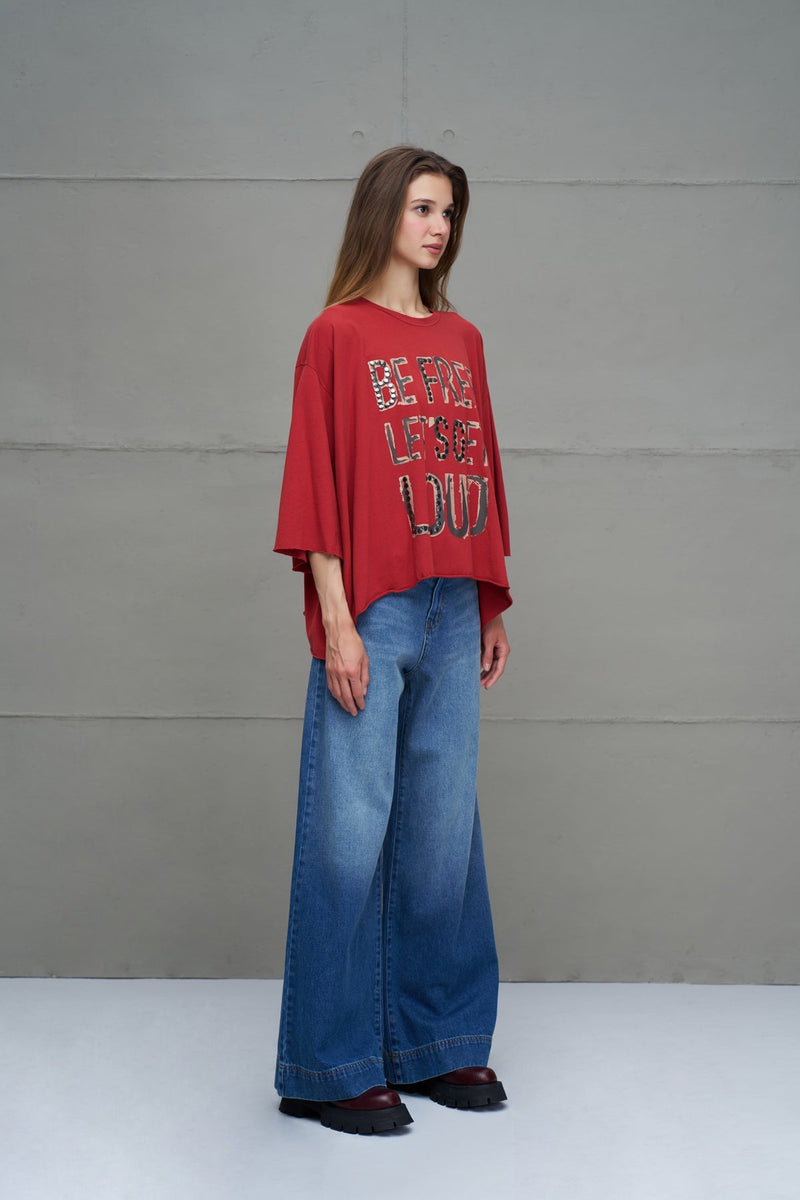T-SHIRT VDR OVERSIZED  “BE FREE LET’S BE - Carla Valente