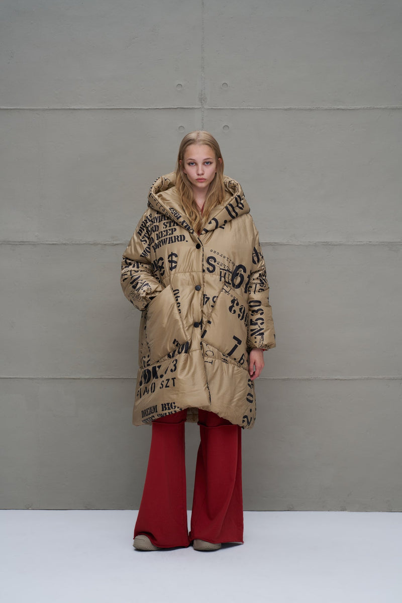 CASACO VDR LONGO OVERSIZE PADRÃO LETRAS - Carla Valente