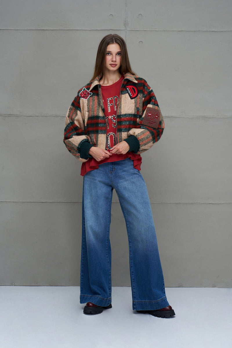 BOMBER VDR XADREZ C/PATCHES - Carla Valente