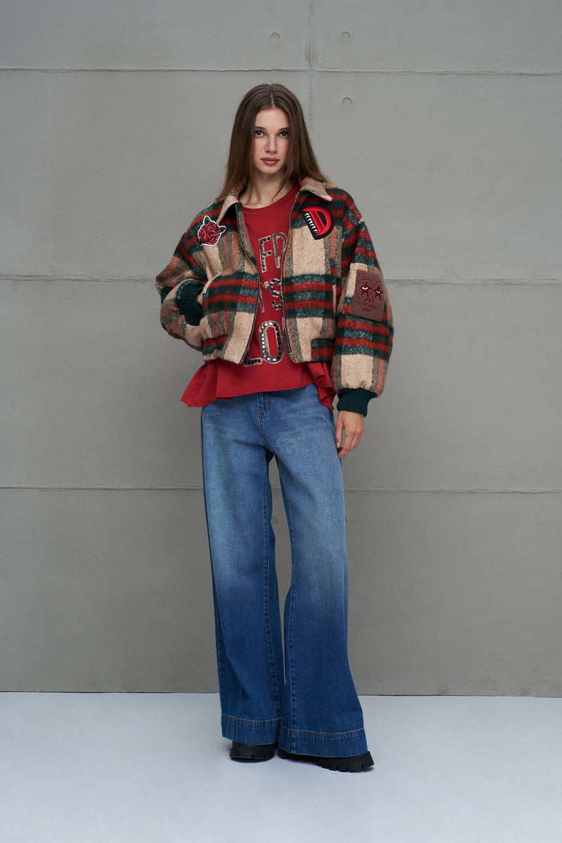 BOMBER VDR XADREZ C/PATCHES - Carla Valente