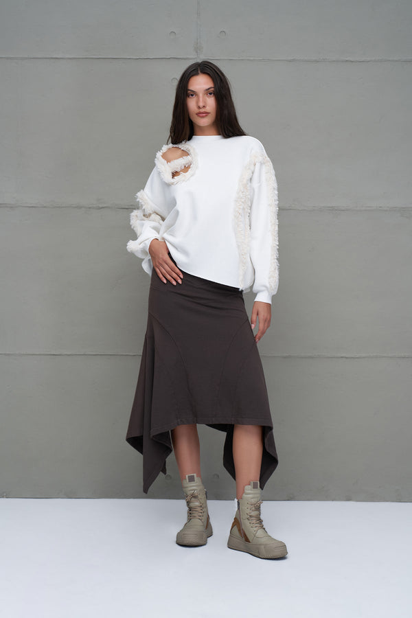 SWEATSHIRT VDR FAUX FUR ESTAMPA E FUROS - Carla Valente