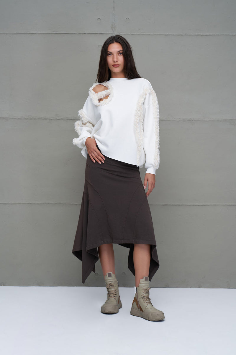 SWEATSHIRT VDR FAUX FUR ESTAMPA E FUROS - Carla Valente