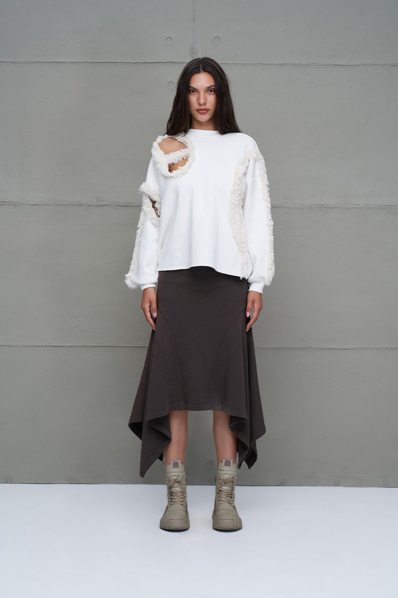 SWEATSHIRT VDR FAUX FUR ESTAMPA E FUROS - Carla Valente