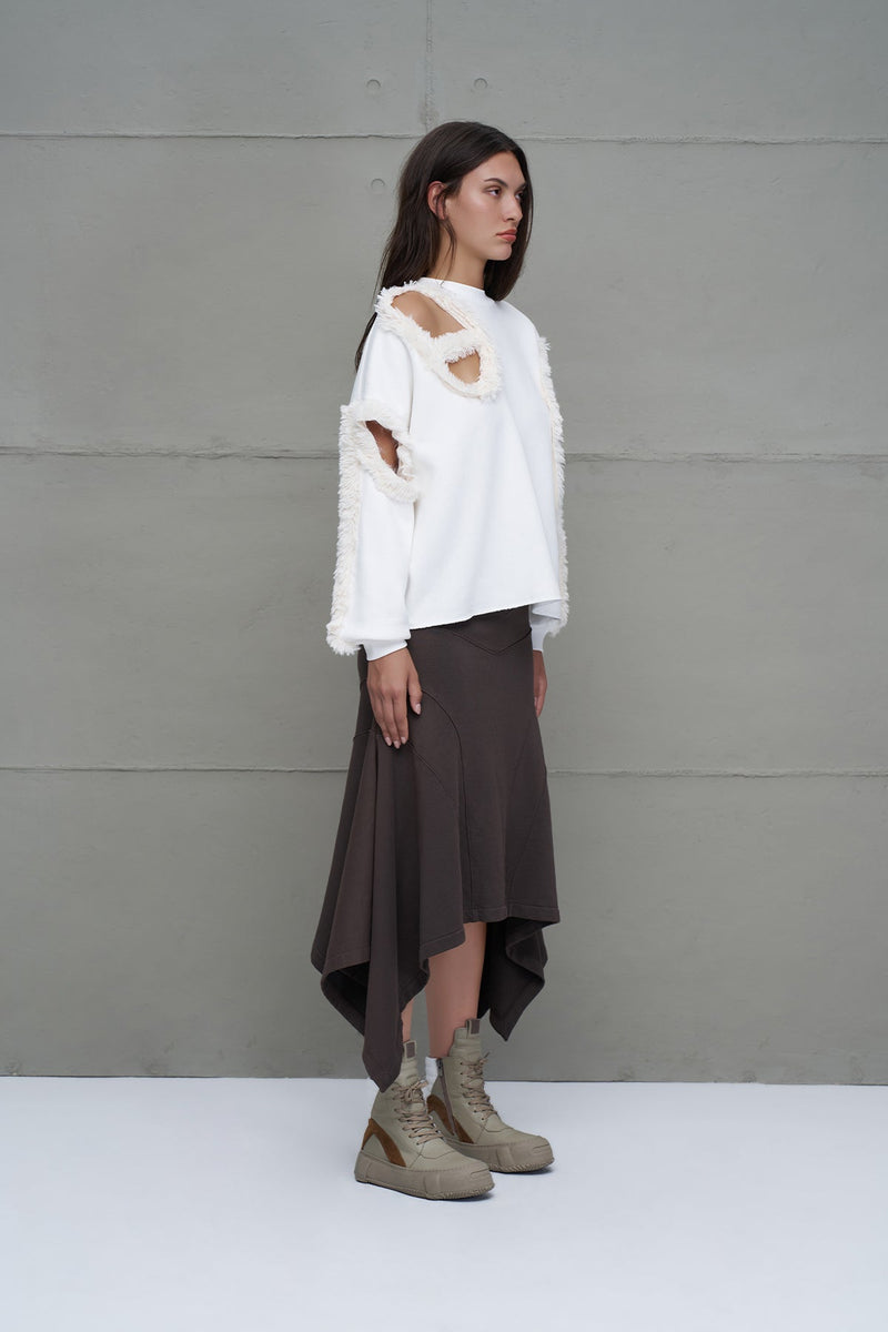 SWEATSHIRT VDR FAUX FUR ESTAMPA E FUROS - Carla Valente