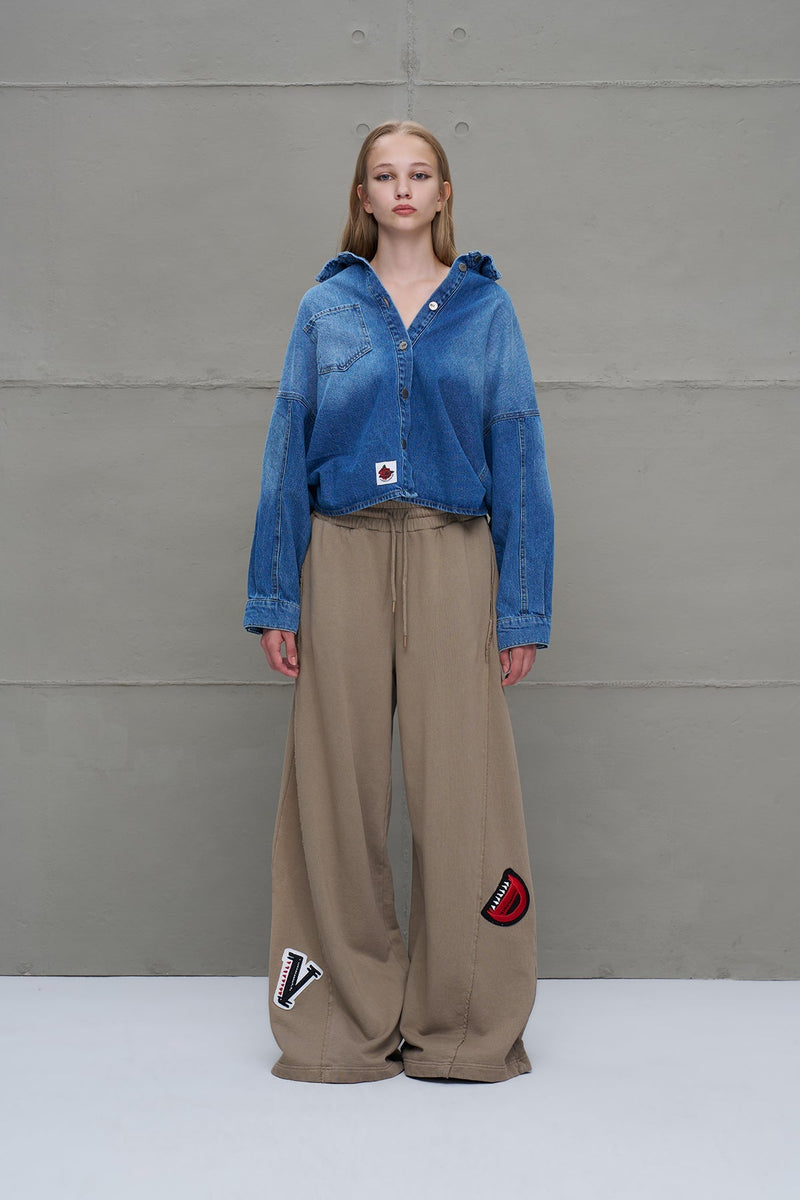 CALÇA VDR OVERSIZE COM PATCHES - Carla Valente