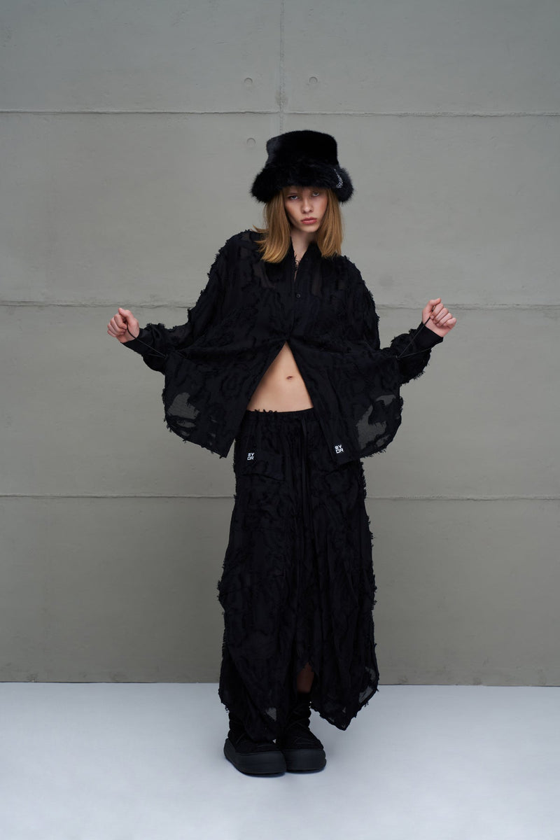 CAMISA VDR FRANJA SEMI-TRANSLUCIDA - Carla Valente