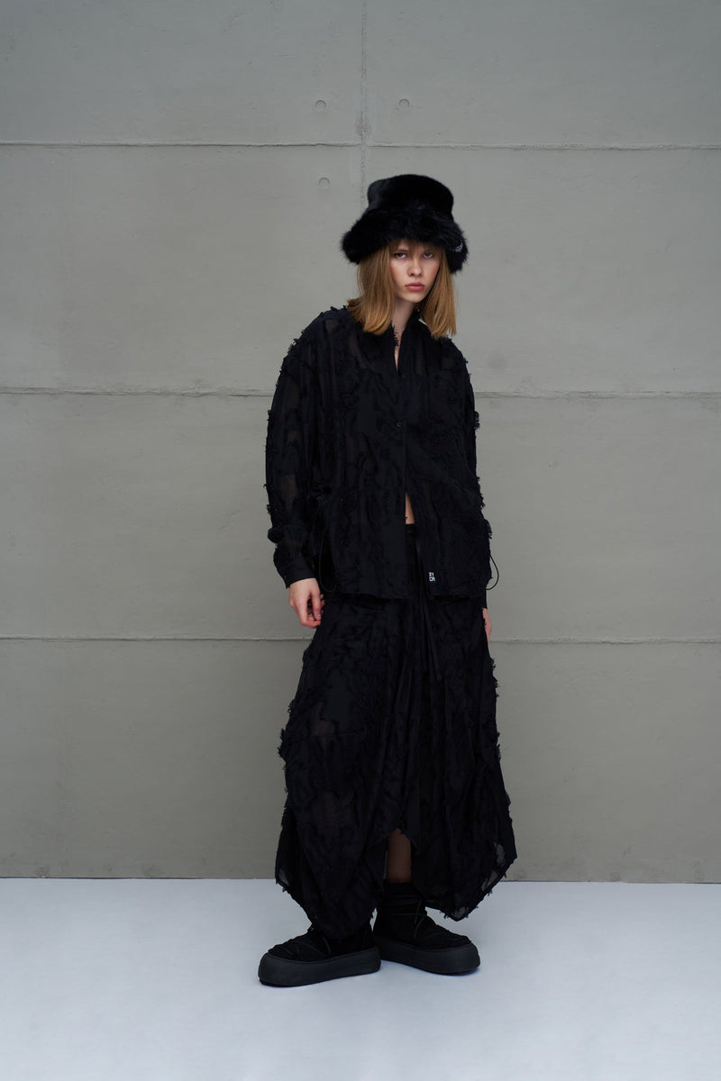 CAMISA VDR FRANJA SEMI-TRANSLUCIDA - Carla Valente