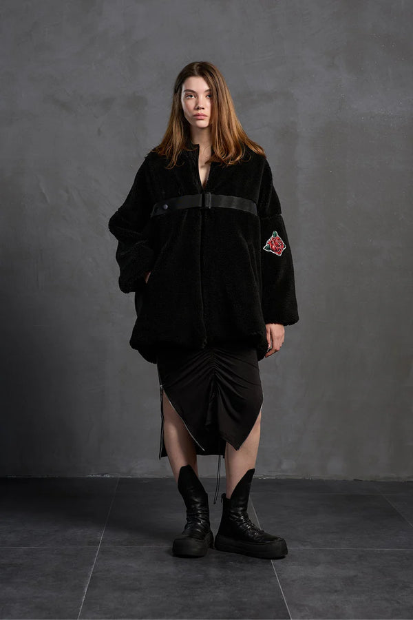 CASACO VDR OVERSIZE FAKE FUR COM CINTO