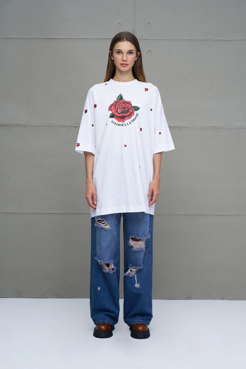 T-SHIRT VDR COMPRIDA ROSAS - Carla Valente