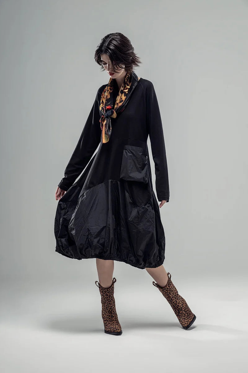 VESTIDO VDR COMBINADO FELPA CO SAIA ABALONADA - Carla Valente