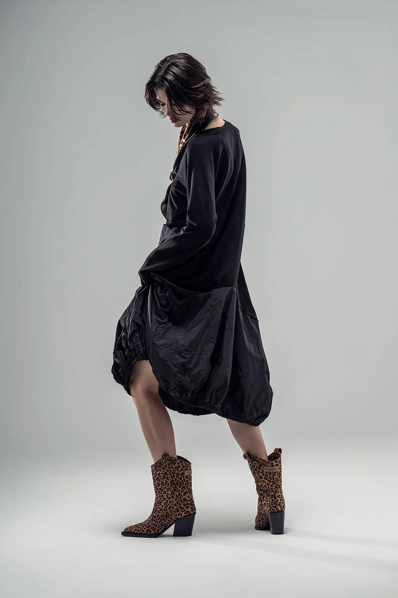 VESTIDO VDR COMBINADO FELPA CO SAIA ABALONADA - Carla Valente