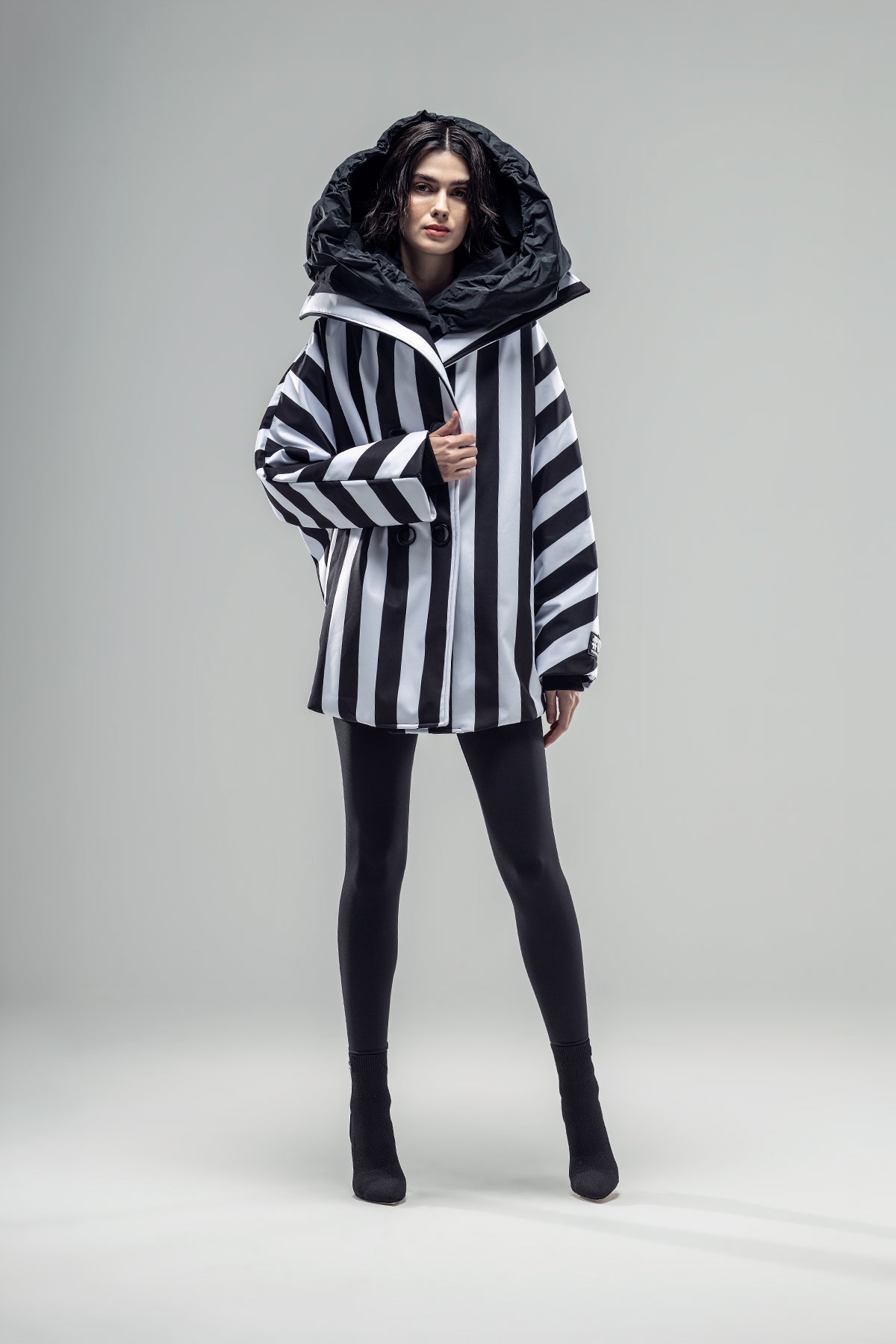 Casaco VDR riscas oversized gola marinho — fotografia 1