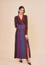 VESTIDO OTIMA LONGO DE MALHA CO DECOTE EM V MANGA COMPRIDA - Carla Valente