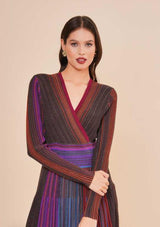 VESTIDO OTIMA LONGO DE MALHA CO DECOTE EM V MANGA COMPRIDA - Carla Valente