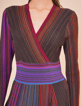 VESTIDO OTIMA LONGO DE MALHA CO DECOTE EM V MANGA COMPRIDA - Carla Valente