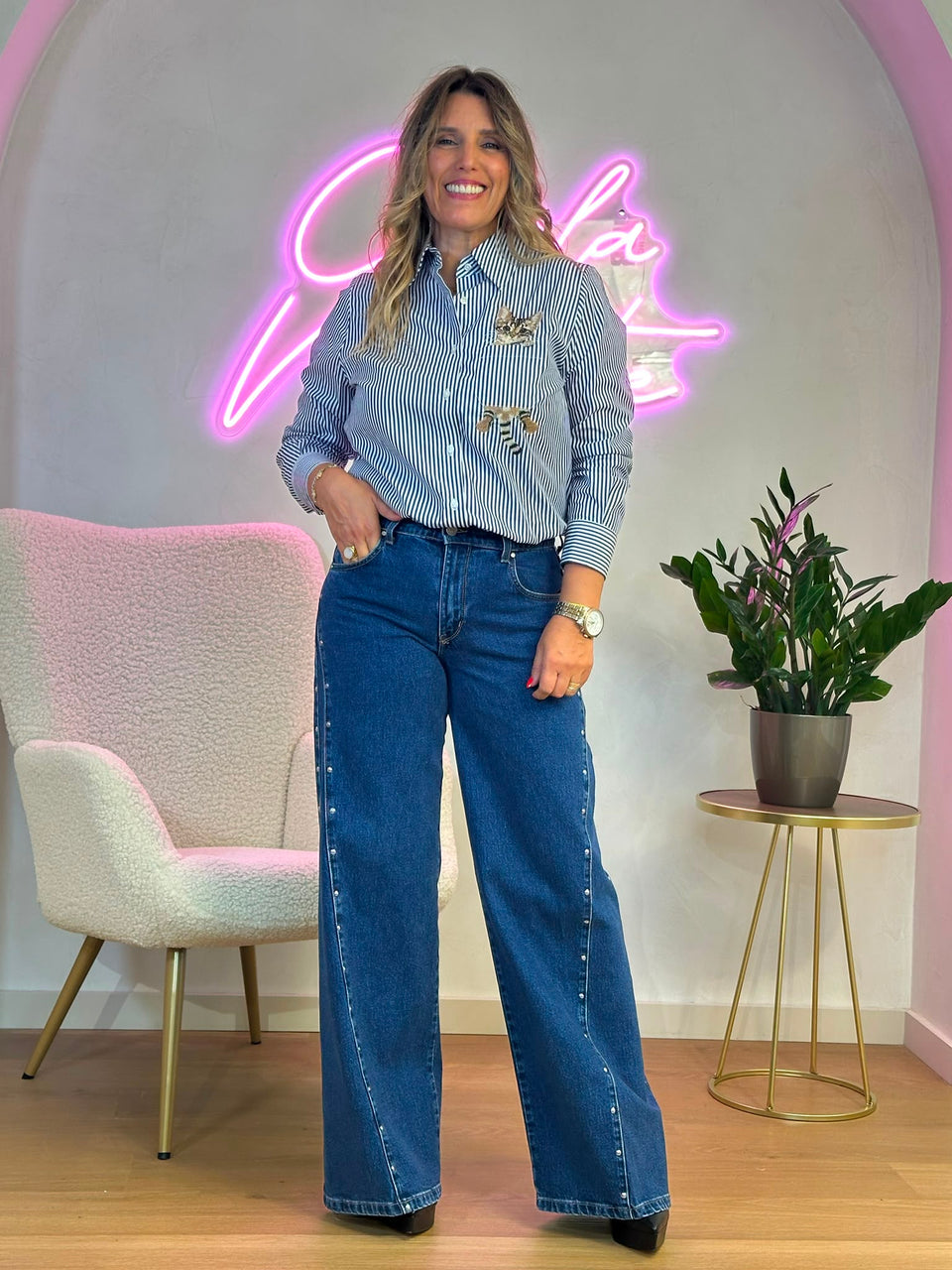 CALÇA LIBERJEANS LUSO HR DE PERNA LARGA