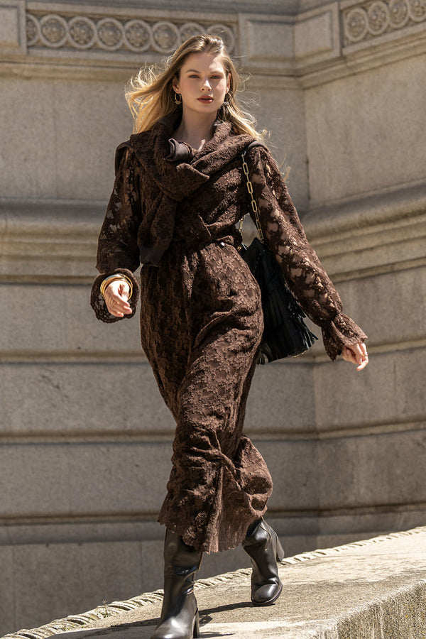 VESTIDO FOURSOUL COMPRIDO DE RENDA - Carla Valente